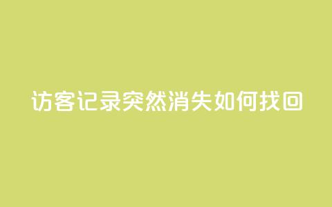 qq访客记录突然消失,如何找回? 第1张 qq访客记录突然消失,如何找回? 第1张