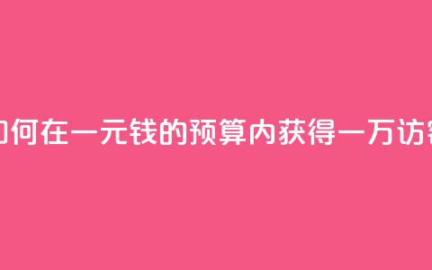 如何在一元钱的预算内获得一万访客? 第1张 如何在一元钱的预算内获得一万访客? 第1张