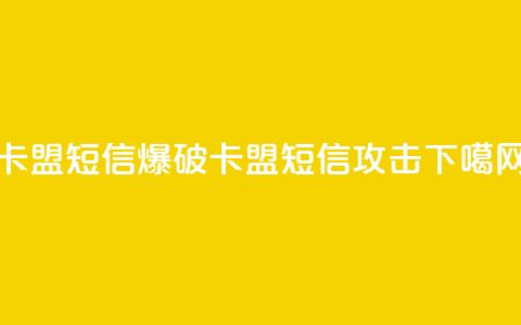 卡盟短信爆破(卡盟短信攻击) 第1张 卡盟短信爆破(卡盟短信攻击) 第1张