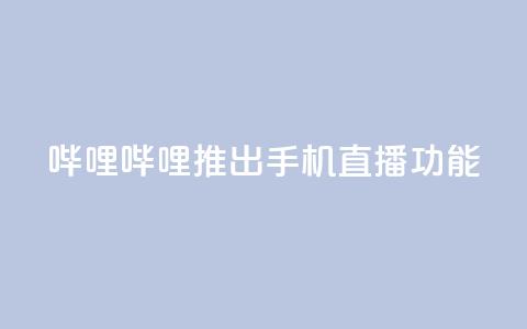 哔哩哔哩推出手机直播功能 第1张 哔哩哔哩推出手机直播功能 第1张