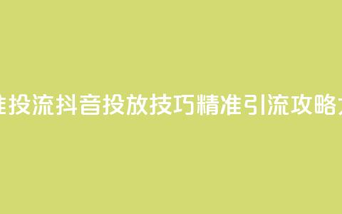 抖音如何精准投流 - 抖音投放技巧,精准引流攻略大揭秘~ 第1张 抖音如何精准投流 - 抖音投放技巧,精准引流攻略大揭秘~ 第1张