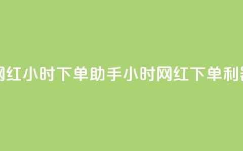 网红24小时下单助手(24小时网红下单利器) 第1张 网红24小时下单助手(24小时网红下单利器) 第1张