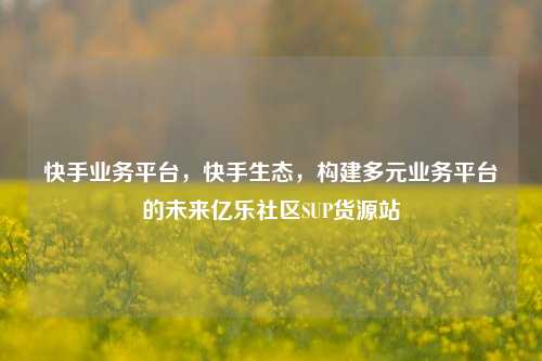 快手业务平台，快手生态	，构建多元业务平台的未来亿乐社区SUP货源站  第1张