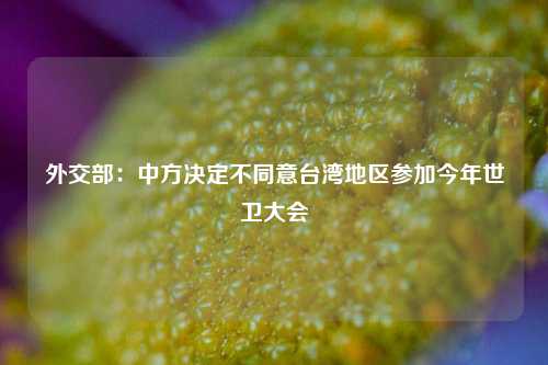 外交部：中方决定不同意台湾地区参加今年世卫大会  第1张