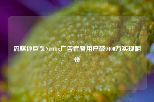 流媒体巨头Netflix广告套餐用户破9400万实现翻番  第1张