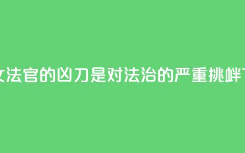 刺向女法官的凶刀	，是对法治的严重挑衅  第1张