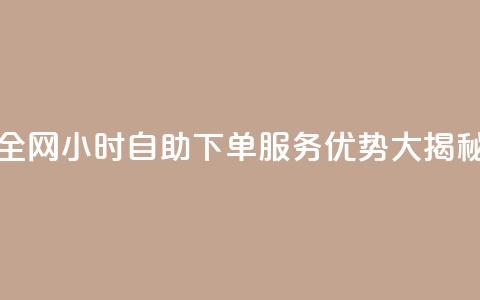 全网24小时自助下单服务优势大揭秘 第1张 全网24小时自助下单服务优势大揭秘 第1张