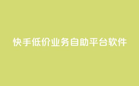 快手低价业务自助平台软件,1000多万的快手账号值多少钱 - qq黄钻自助下单 qq空间点赞业务  第1张
