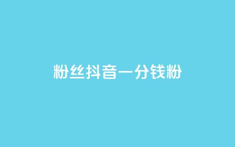 粉丝抖音一分钱1000粉 - 轻松涨粉 抖音一分钱获千名粉丝秘诀揭秘~  第1张