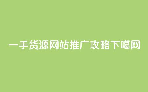 一手货源网站推广攻略  第1张