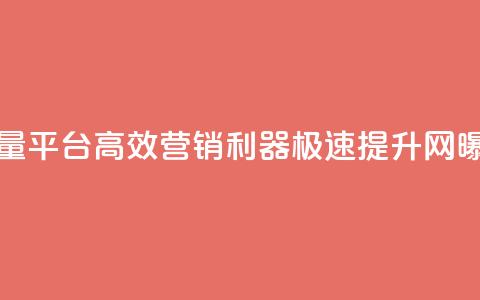24小时播放量平台 - 高效营销利器 极速提升网曝率!  第1张