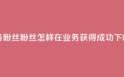 ks业务粉丝 - 粉丝怎样在KS业务获得成功! 第1张 ks业务粉丝 - 粉丝怎样在KS业务获得成功! 第1张