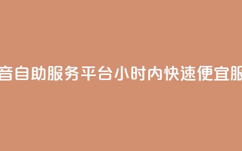 抖音自助服务平台24小时内快速便宜服务  第1张