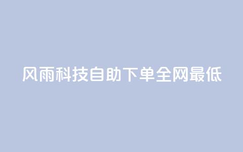 风雨科技自助下单全网最低 - 风雨科技自助下单享受全网最低价格攻略~ 第1张 风雨科技自助下单全网最低 - 风雨科技自助下单享受全网最低价格攻略~ 第1张