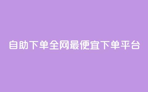 自助下单全网最便宜下单平台,dy低价下单平台 - Ks24小时秒单业务平台 扣扣说说赞一毛10000  第1张