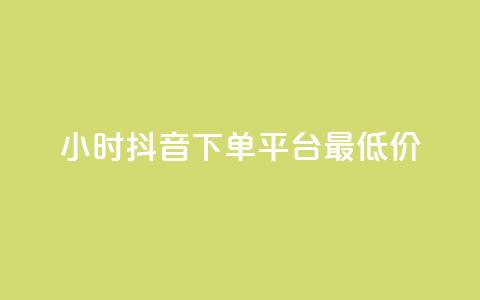 24小时抖音下单平台最低价 - 24小时抖音快速下单，平台最优惠价格!  第1张