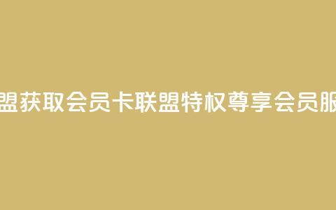 刷vip会员卡盟 - 获取VIP会员卡联盟特权	，尊享会员服务！  第1张
