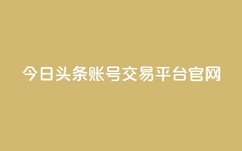 今日头条账号交易平台官网 - 今日头条账号交易平台官网：一站式账号买卖，助力个人增长~  第1张