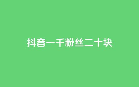 抖音一千粉丝二十块 - 如何在抖音快速获得1,000粉丝，仅需20元？!  第1张