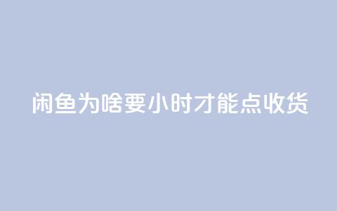 闲鱼为啥要24小时才能点收货,快手低价上热门 - 抖音真人评论 快手免费网站  第1张