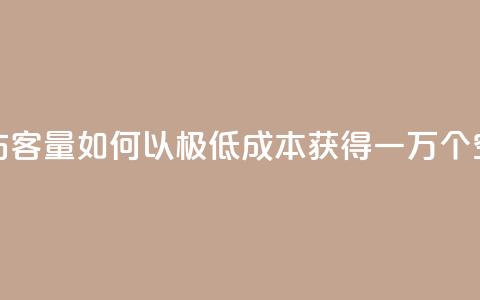 低价刷一万qq空间访客量 - 如何以极低成本获得一万个QQ空间访问量!  第1张