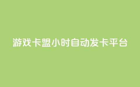 游戏卡盟24小时自动发卡平台 - 24小时自动发卡平台:游戏卡盟如何提供便捷发卡服务?~ 第1张 游戏卡盟24小时自动发卡平台 - 24小时自动发卡平台:游戏卡盟如何提供便捷发卡服务?~ 第1张