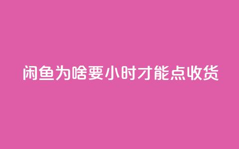 闲鱼为啥要24小时才能点收货,ks24小时免费下单平台 - ks24小时自助业务 冰点卡盟  第1张