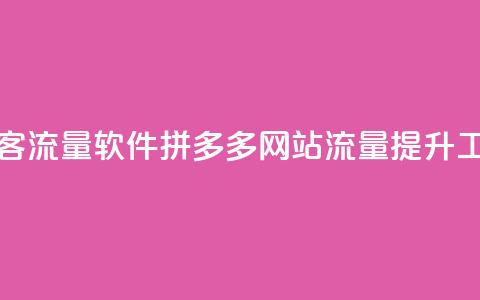 拼多多访客流量软件 - 拼多多网站流量提升工具。  第1张