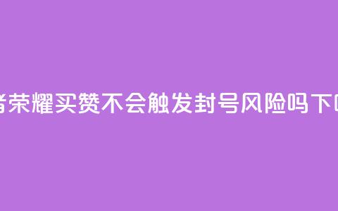 王者荣耀买赞不会触发封号风险吗？  第1张