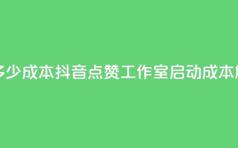 抖音点赞工作室需要多少成本 - 抖音点赞工作室启动成本解析及预算建议~ 第1张 抖音点赞工作室需要多少成本 - 抖音点赞工作室启动成本解析及预算建议~ 第1张