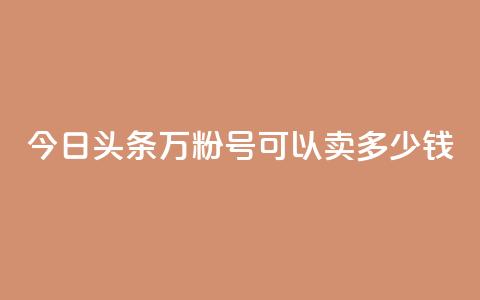 今日头条万粉号可以卖多少钱 - 今日头条百万粉丝账号的价值分析与市场行情!  第1张