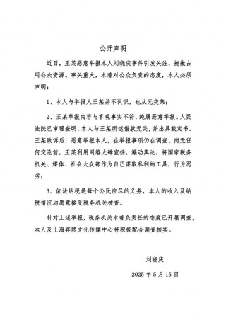 刘晓庆偷税举报人再发声：不认同刘晓庆回应中部分内容