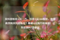 买抖音粉丝10元一万，抖音10元1000粉丝，如何高效购买抖音粉丝？揭秘10元购万粉秘籍！亿乐社区SUP货源站