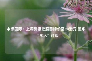 中银国际：上调腾讯控股目标价至634港元 重申“买入”评级