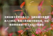 无限流量卡免费申请入口，无限流量卡免费申请入口移动，免费无限流量卡申请指南，轻松畅享网络盛宴！亿乐社区SUP货源站