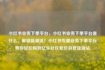 小红书业务下单平台，小红书业务下单平台是什么，解锁新潮流！小红书专属业务下单平台带你轻松购物亿乐社区低价自营货源站