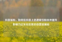 抖音涨粉，如何在抖音上迅速吸引粉丝并提升影响力亿乐社区低价自营货源站