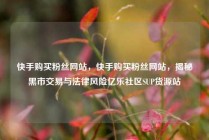 快手购买粉丝网站，快手购买粉丝网站，揭秘黑市交易与法律风险亿乐社区SUP货源站