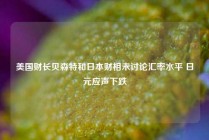 美国财长贝森特和日本财相未讨论汇率水平 日元应声下跌