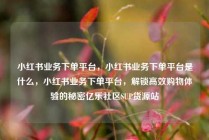 小红书业务下单平台，小红书业务下单平台是什么，小红书业务下单平台，解锁高效购物体验的秘密亿乐社区SUP货源站
