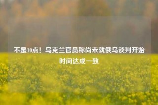 不是10点！乌克兰官员称尚未就俄乌谈判开始时间达成一致