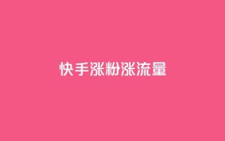 快手涨粉涨流量 - 快手增加粉丝和流量的最佳方法!