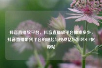 抖音直播放平台，抖音直播放平台抽成多少，抖音直播带货平台的崛起与挑战亿乐社区SUP货源站