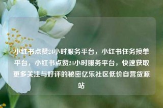 小红书点赞24小时服务平台，小红书任务接单平台，小红书点赞24小时服务平台，快速获取更多关注与好评的秘密亿乐社区低价自营货源站