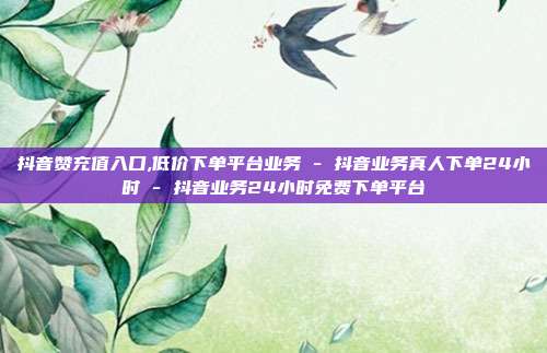 抖音赞充值入口,低价下单平台业务 - 抖音业务真人下单24小时 抖音业务24小时免费下单平台  第1张