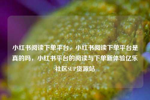 小红书阅读下单平台，小红书阅读下单平台是真的吗，小红书平台的阅读与下单新体验亿乐社区SUP货源站  第1张