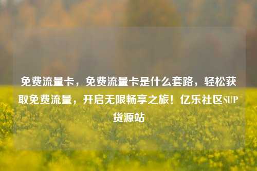 免费流量卡，免费流量卡是什么套路，轻松获取免费流量	，开启无限畅享之旅！亿乐社区SUP货源站  第1张