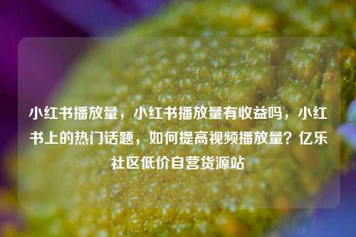 小红书播放量，小红书播放量有收益吗	，小红书上的热门话题，如何提高视频播放量？亿乐社区低价自营货源站  第1张