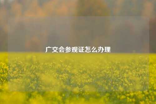 广交会参观证怎么办理  第1张
