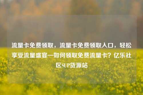 流量卡免费领取	，流量卡免费领取入口，轻松享受流量盛宴—如何领取免费流量卡？亿乐社区SUP货源站  第1张